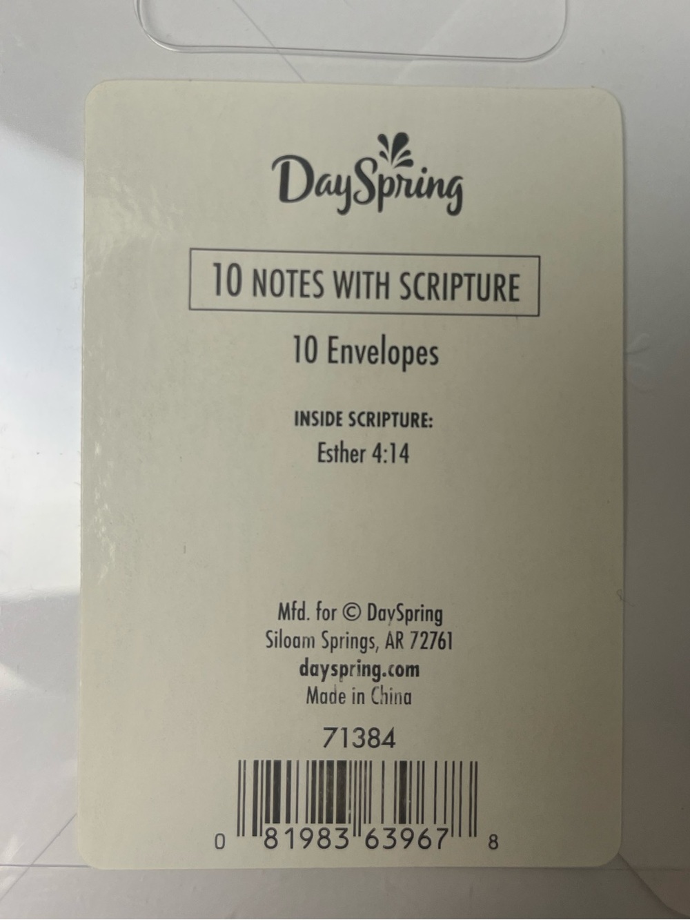 DaySpring "Hello Darling" Pink Note Cards - Picture 2 of 2